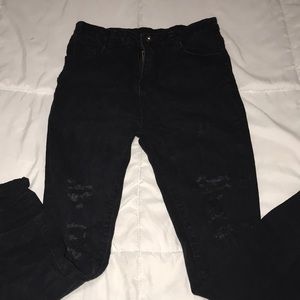 black ripped jeans